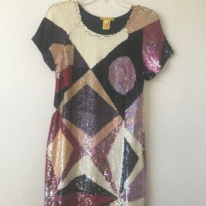 Short Sleeve Sequin Dress